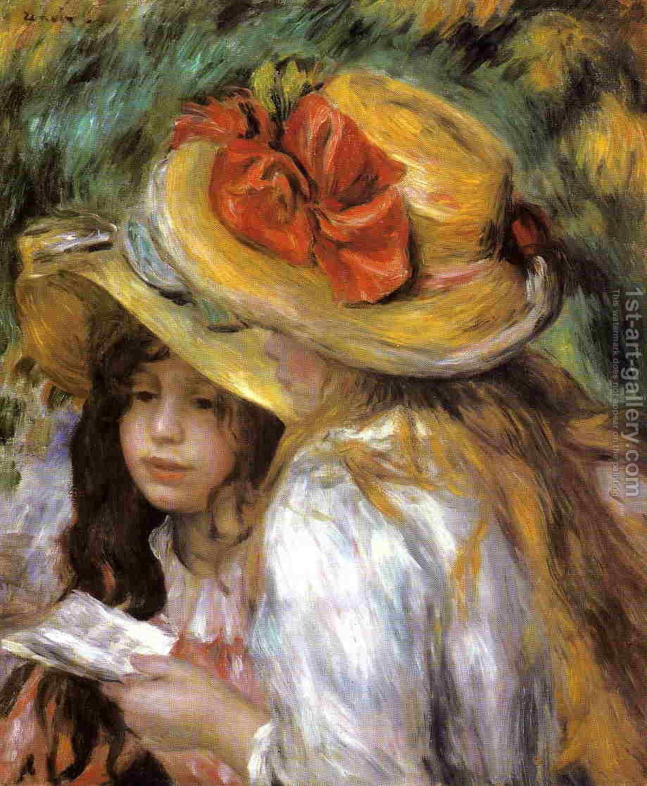 919x1117 Two Young Girls Reading Pierre Auguste Renoir Reproduction 1st - Young Girl Reading Painting