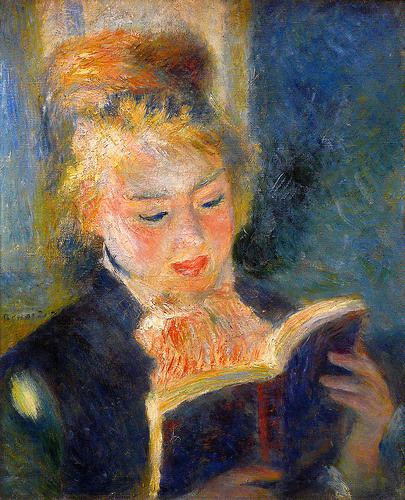 405x500 Young Girl Reading - Young Girl Reading Painting