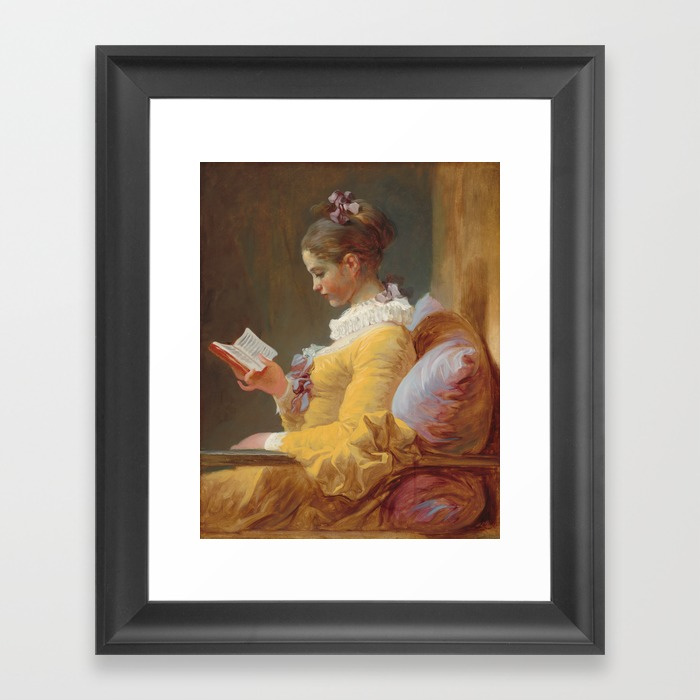 700x700 Young Girl Reading Painting By Jean Fragonard Framed Art - Young Girl Reading Painting