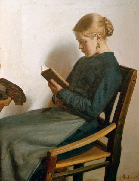 462x600 Young Girl Reading - Young Girl Reading Painting
