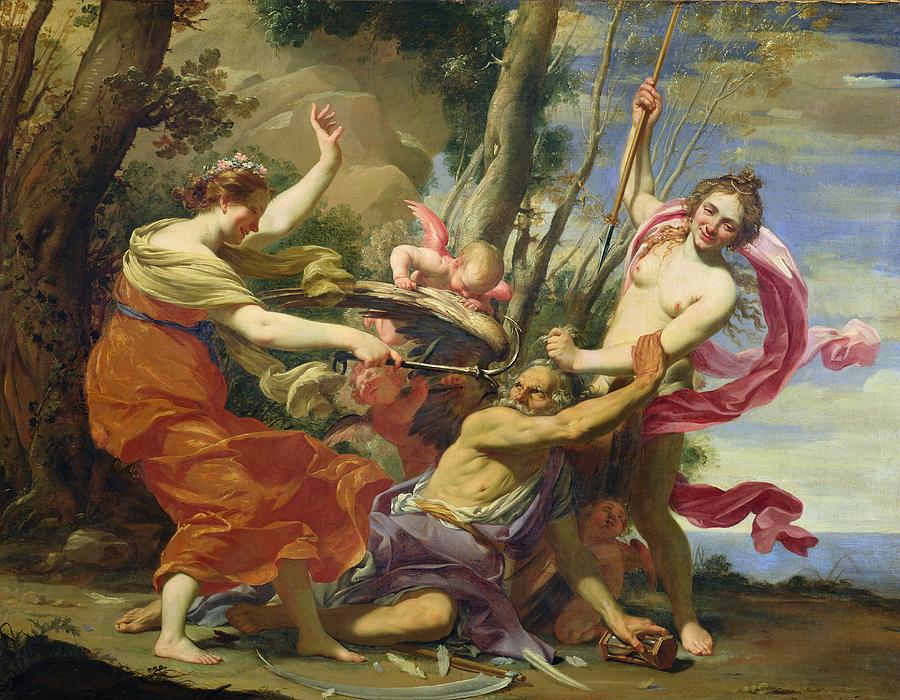 900x700 Time Overcome By Youth And Beauty Painting By Simon Vouet - Youth Painting