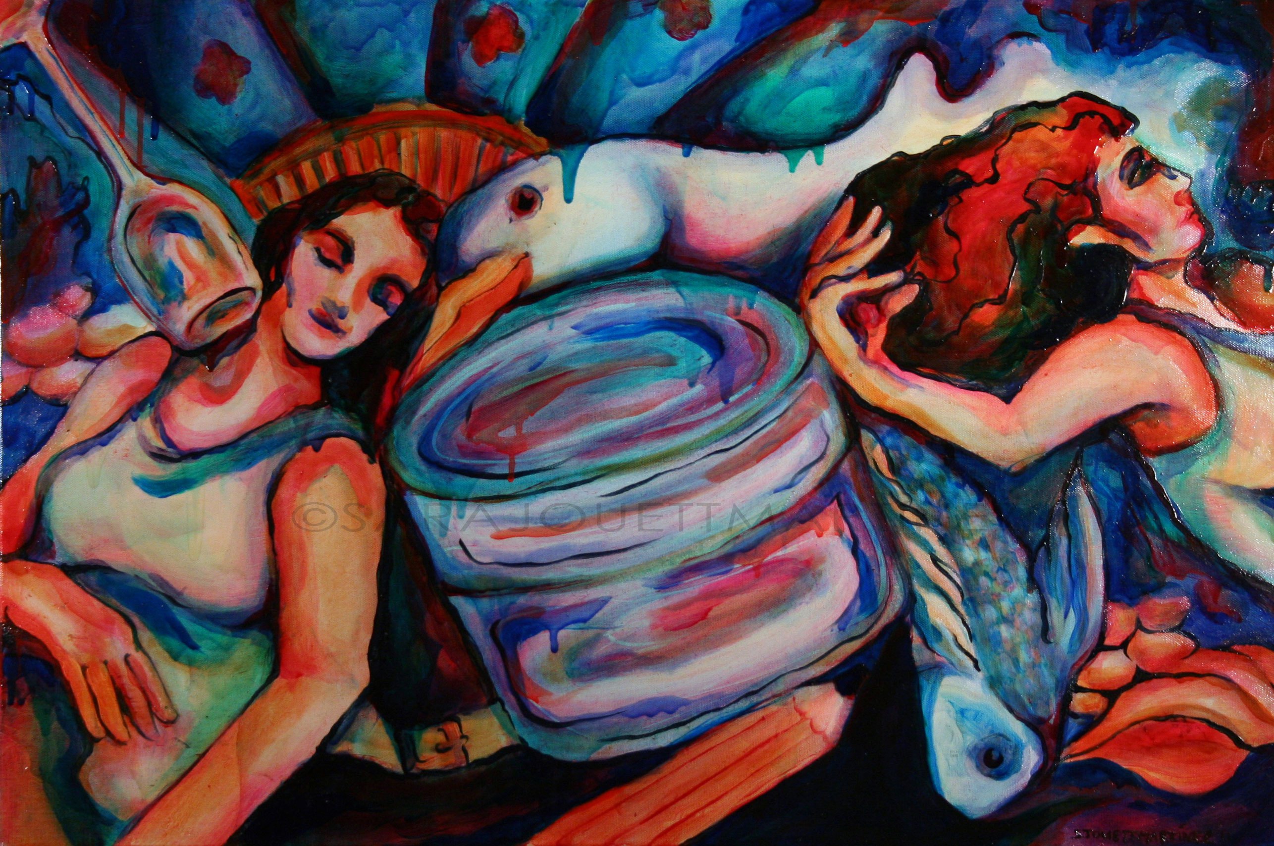 2572x1708 Fountain Of Youth Oil Painting - Youth Painting