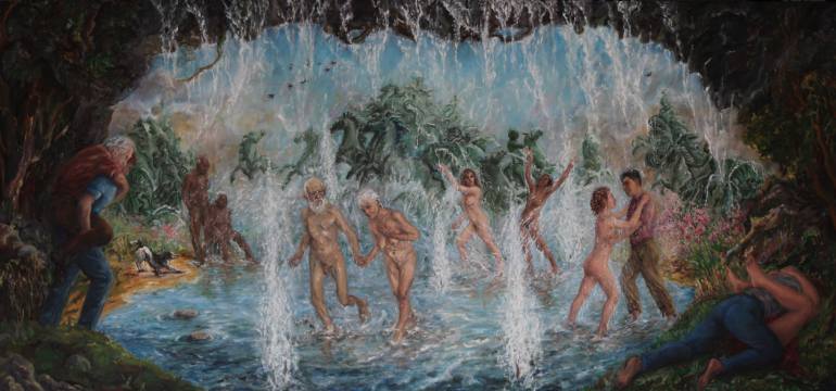 770x360 Saatchi Art The Fountain Of Youth Painting By Lisa Zwerling - Youth Painting