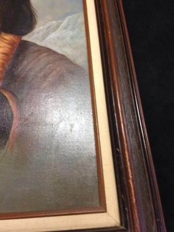 360x480 Antique Indian Painting By Z Garcia Native American Oil Painting - Z Garcia Indian Painting