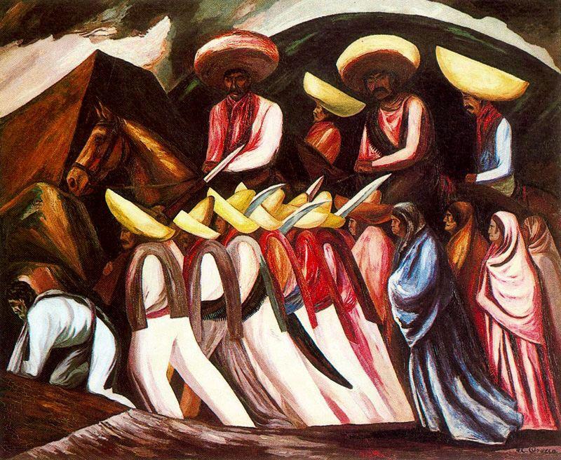 800x656 Zapatistas By Jose Clemente Orozco (1883 1949, Mexico) - Zapatistas Painting
