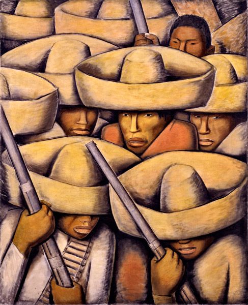 487x600 Zapatistas ~ Oil On Canvas ~ Alfredo Ramos Martinez (1871 1946 - Zapatistas Painting