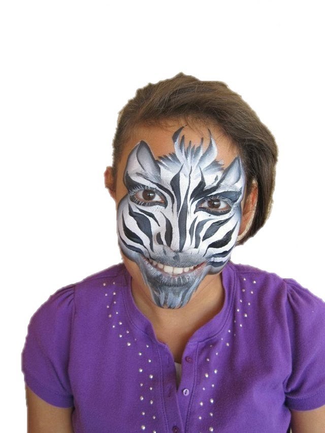 640x853 Zebra Face Paint Tutorial - Zebra Face Painting