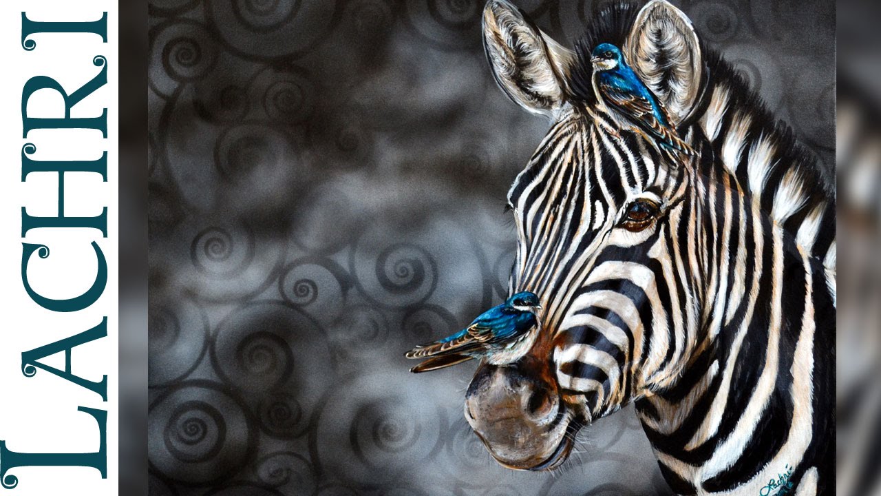 1280x720 Speed Painting Zebra In Acrylic - Zebra Head Painting