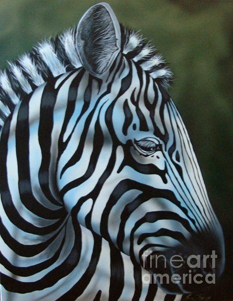 470x607 Zebra Head 1 Painting By Lucie Theroux - Zebra Head Painting