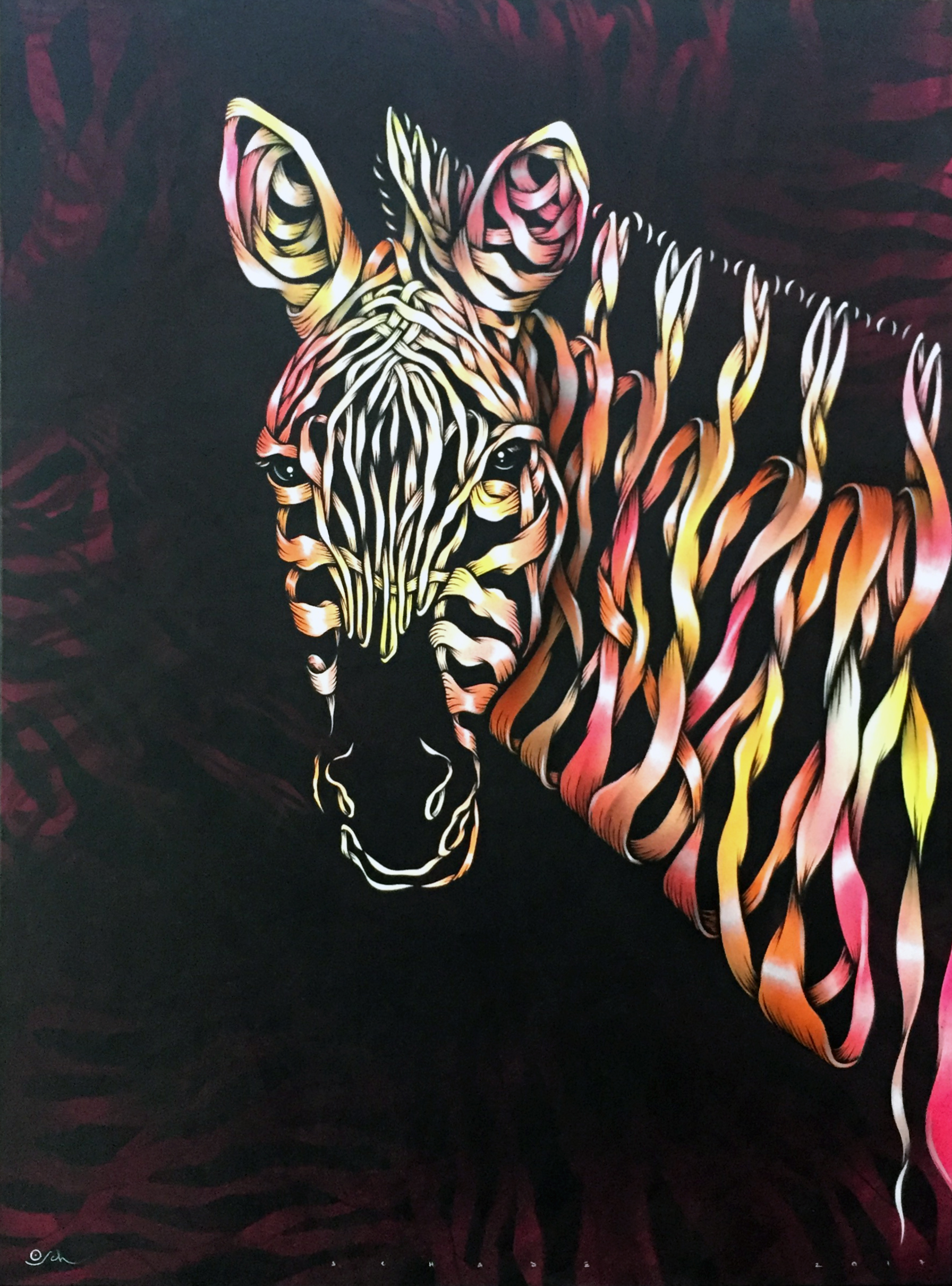 1792x2420 Zebra Head Rise Gallery In Croydon, London - Zebra Head Painting