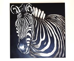 300x248 Zebra Print Canvas Wall Art Painting (95cm X 95cm) Ebay - Zebra Head Painting