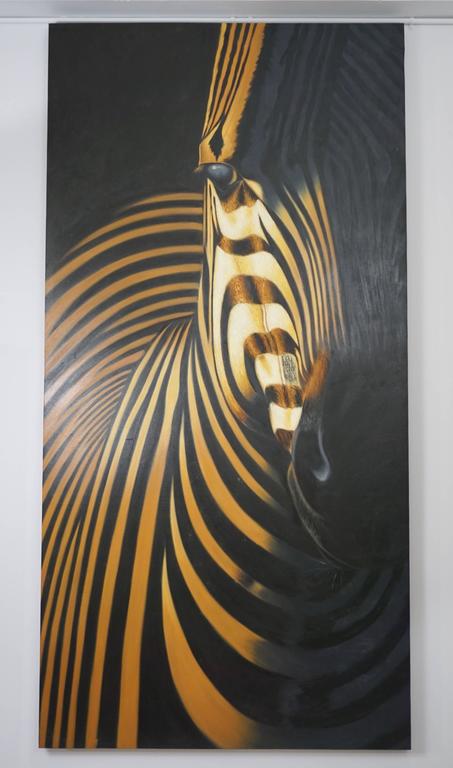 453x768 Contemporary Italian Life Size Oil Paintings Panels Of Elephant - Zebra Oil Painting