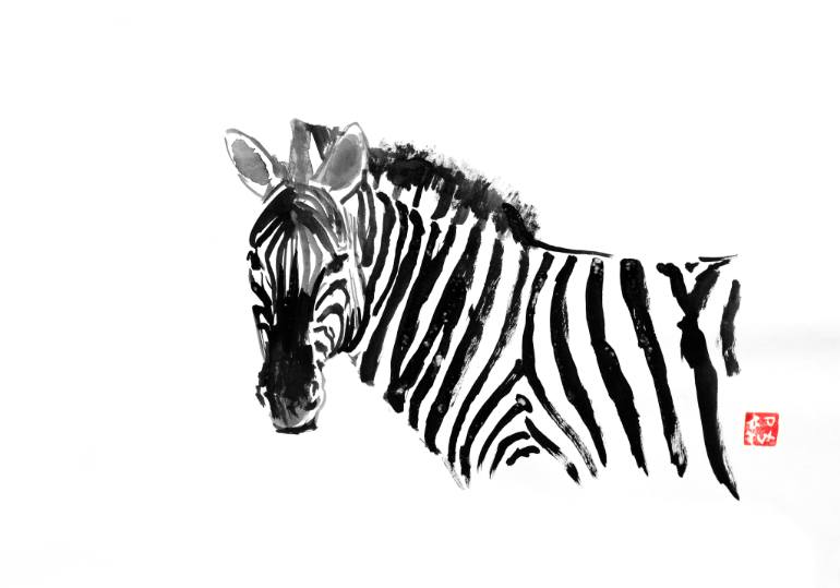 770x539 Saatchi Art Zebra Painting By Pechane Sumie - Zebra Painting