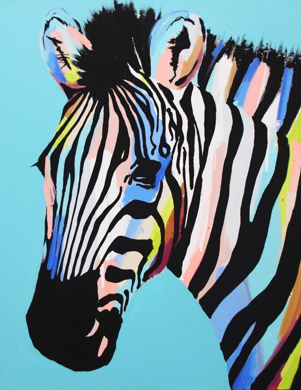 600x777 Anya Brock Cute Animals Zebra Art - Zebra Painting