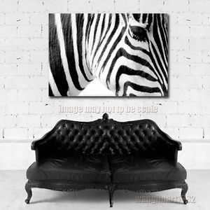 300x300 Modern Zebra Oil Painting Canvas Print Black And White Home Decor - Zebra Painting On Canvas