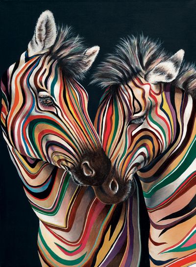 400x545 P.s I Love You - Zebra Painting On Canvas