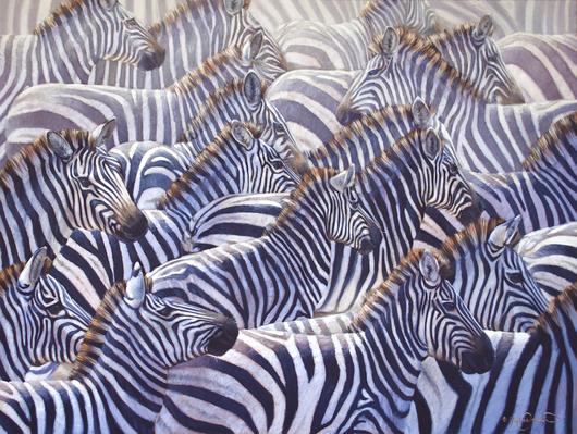 530x399 Synergy - Zebra Painting On Canvas