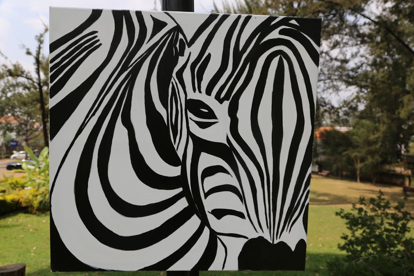 815x543 The Minimalist Zebra Painting By Me. Concillier Kitungulu - Zebra Painting On Canvas