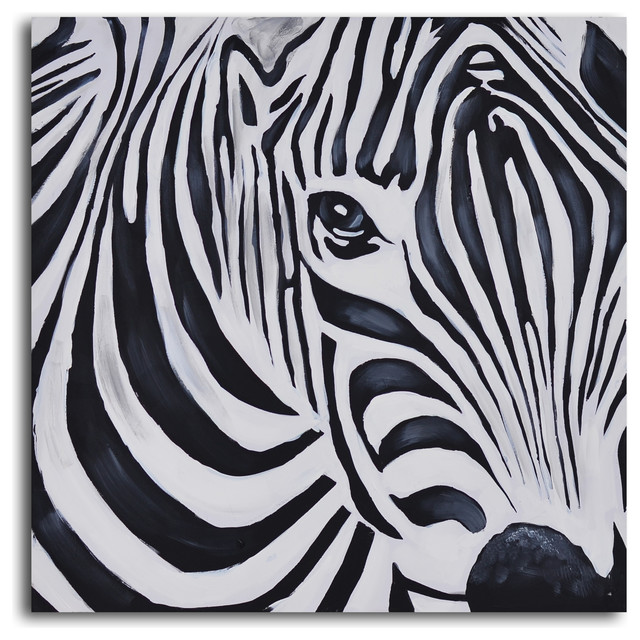640x640 Zebra Perspective Hand Painted Canvas Art - Zebra Painting On Canvas
