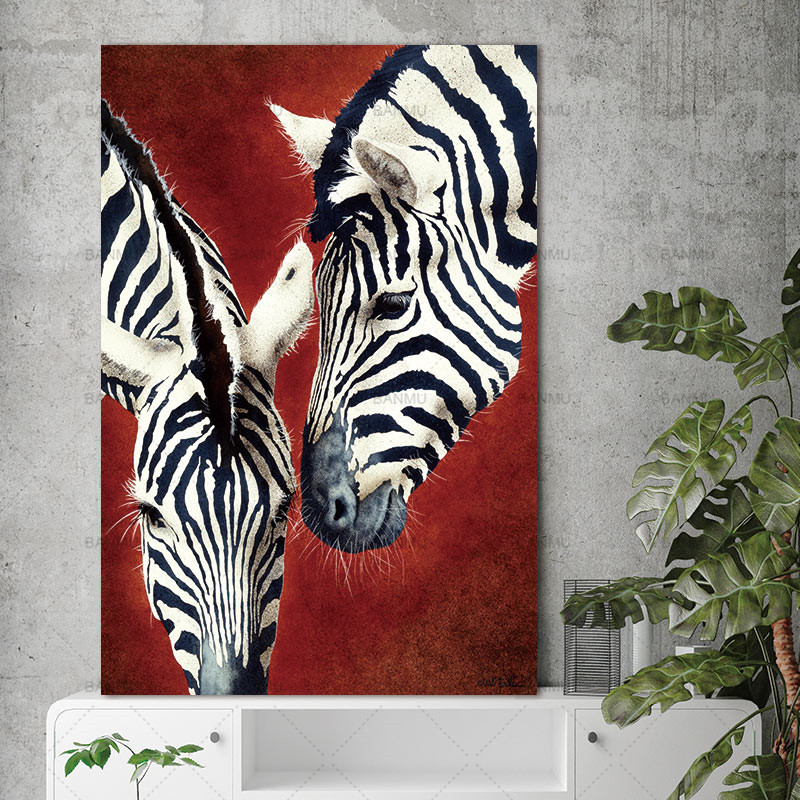 800x800 Canvas Painting Wall Art Zebra Animal Nordic Abstract Wall Picture - Zebra Painting On Canvas