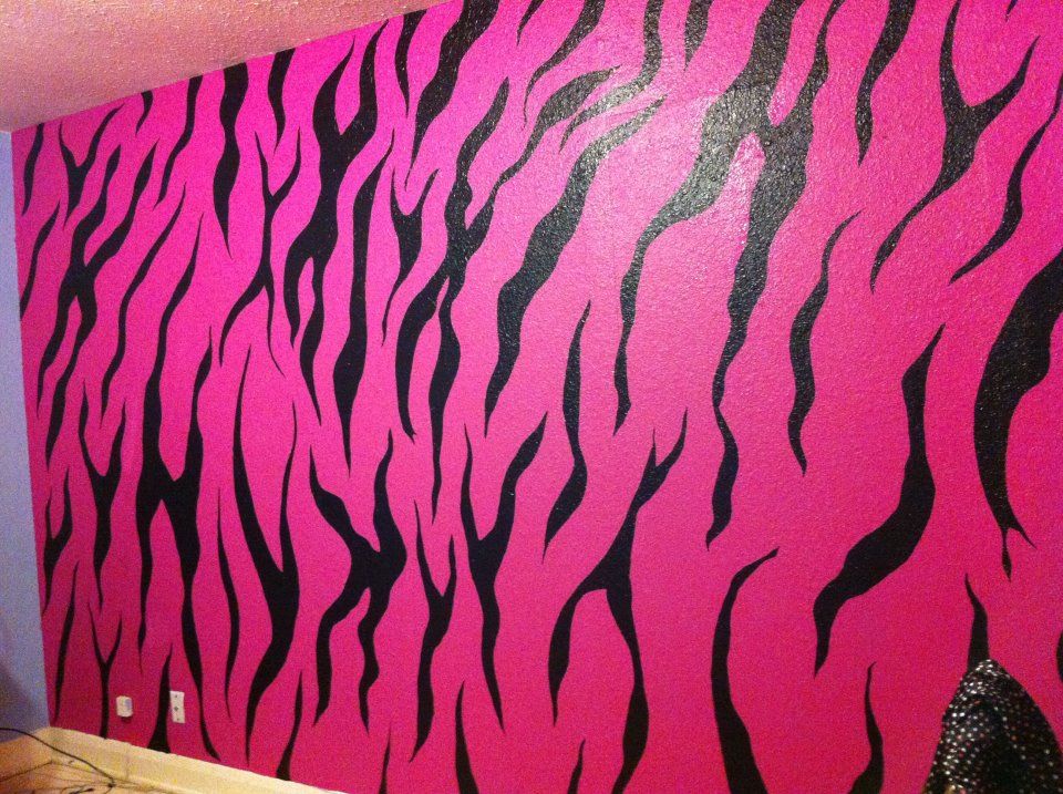 960x717 Zebra Stripe, Hand Painted On Wall Kid's Room - Zebra Wall Painting