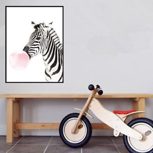 300x300 Ba Modern Zebra Blowing Bubbles Canvas Wall Painting Home Decor - Zebra Wall Painting