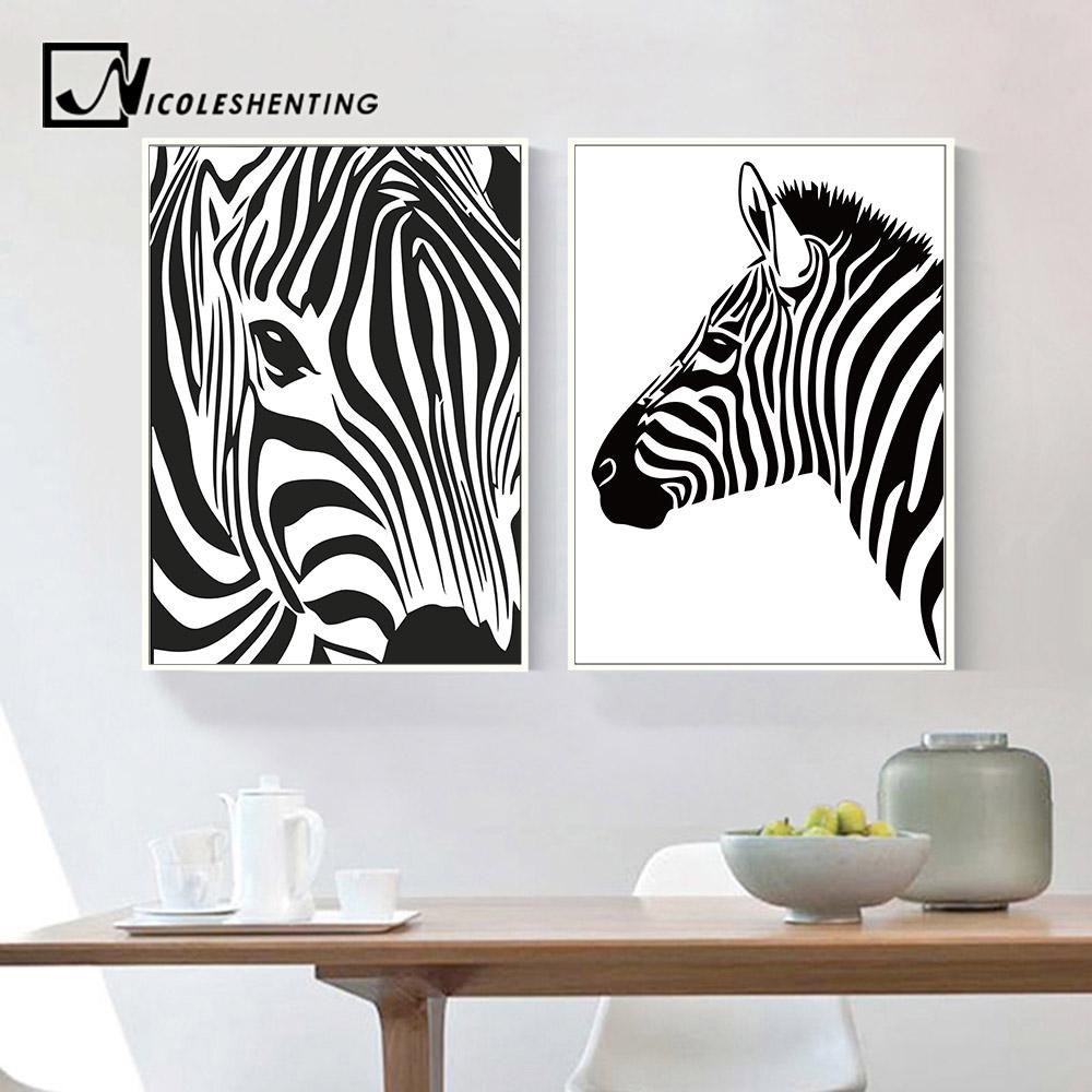 1000x1000 Black White Animal Zebra Wall Art Canvas Posters And Prints Canvas - Zebra Wall Painting