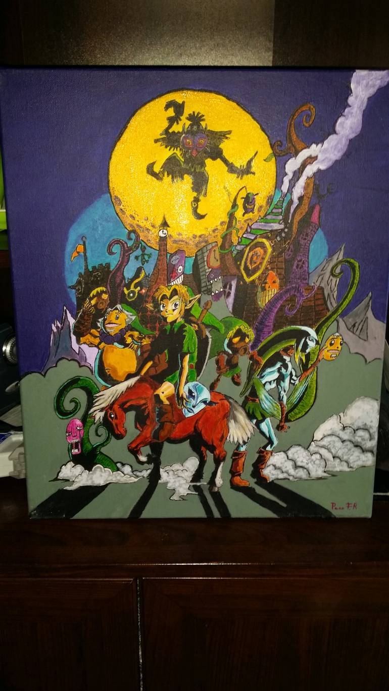 770x1369 Saatchi Art The Legend Of Zelda Majora's Mask Painting By Paco - Zelda Painting