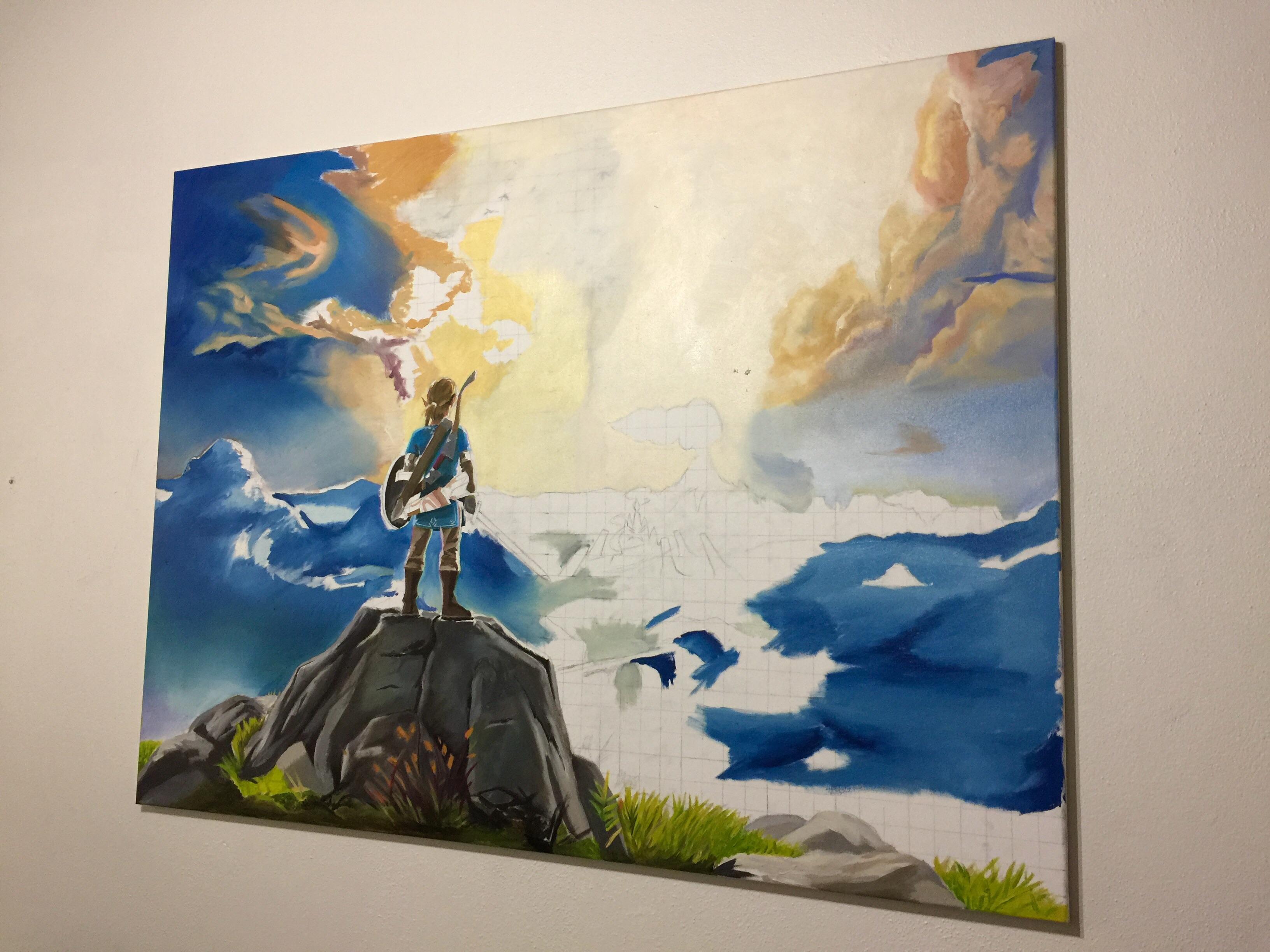 3264x2448 Anxious To Finish My Zelda Breath Of The Wild Oil Painting - Zelda Painting