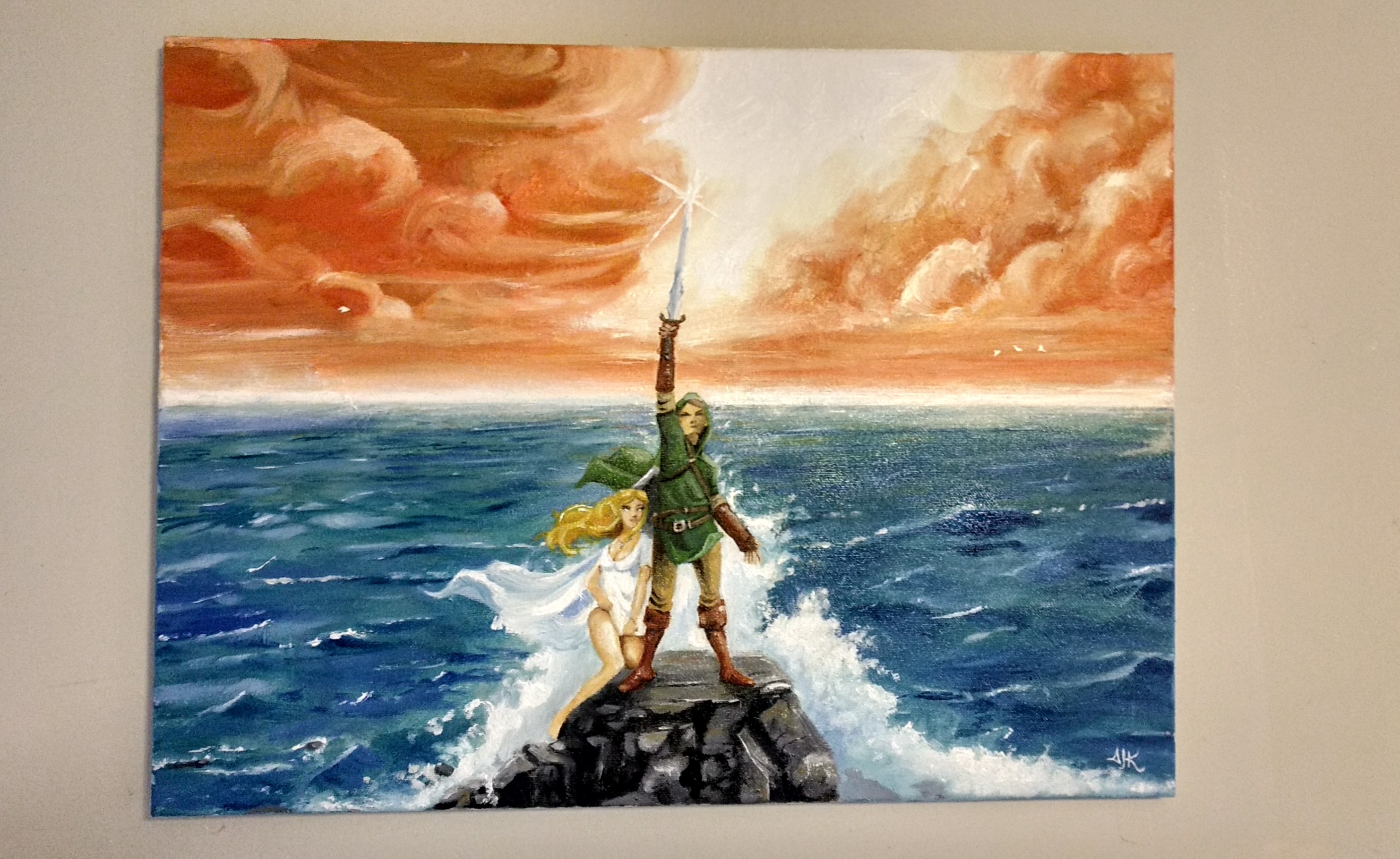 2963x1819 Zelda And Link Oil Painting On Canvas - Zelda Painting