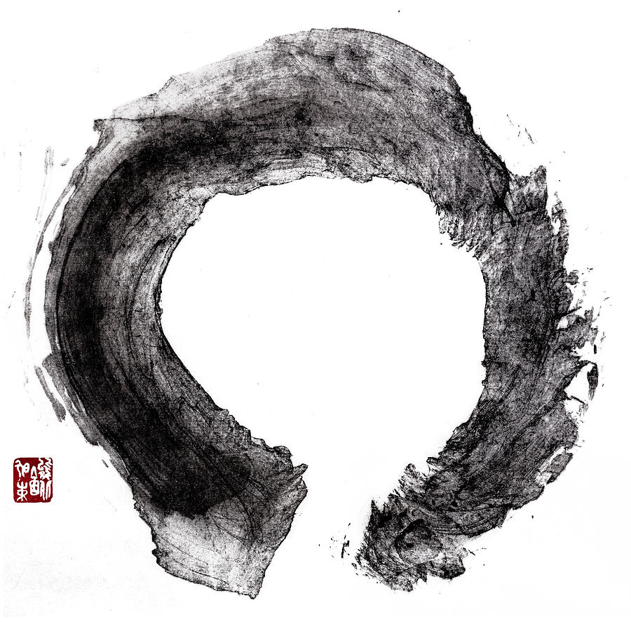 900x900 Enso Zen Circle Painting By Peter V Quenter - Zen Circle Painting