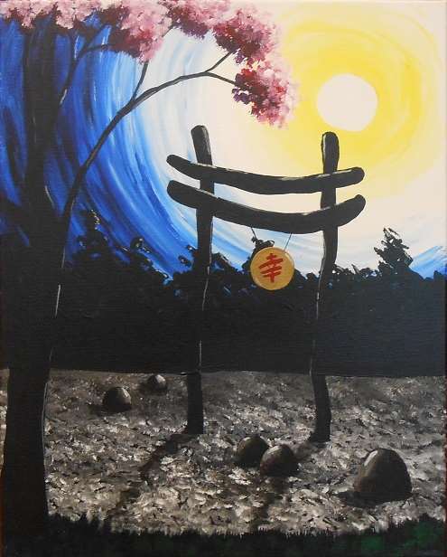 495x616 Midnight Zen Garden - Zen Garden Painting