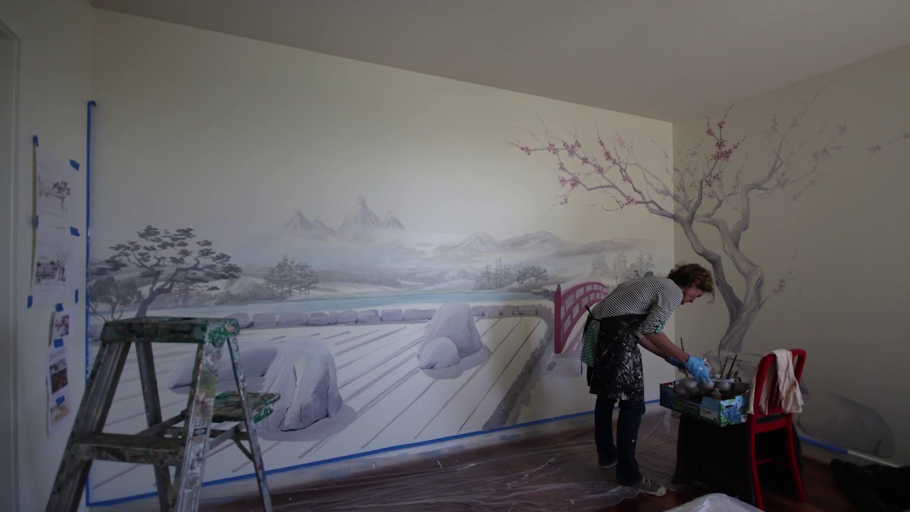 1280x720 Zen Garden Mural Inspired By Kyoto - Zen Garden Painting