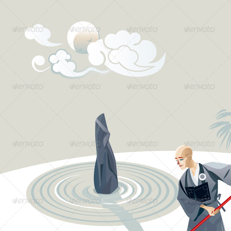 800x800 Zen Monk Painting A Heart By Jesussanz Graphicriver - Zen Monk Painting