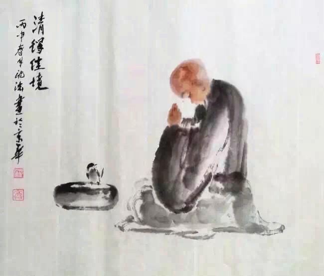 650x554 Academic,chinese Culture,chinese Painting,zen, Bird Monk,thoreau - Zen Monk Painting