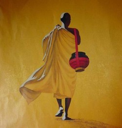 250x261 Buddhist Monk Paintings - Zen Monk Painting
