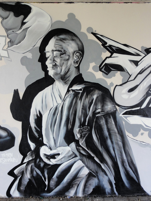 525x700 Face To The Wall, Spray Painting Zen Monks. Elephant Journal - Zen Monk Painting