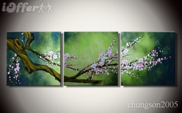 582x363 Framed!!! Abstract Asian Zen Plum Blossom Oil Painting For Sale - Zen Oil Painting
