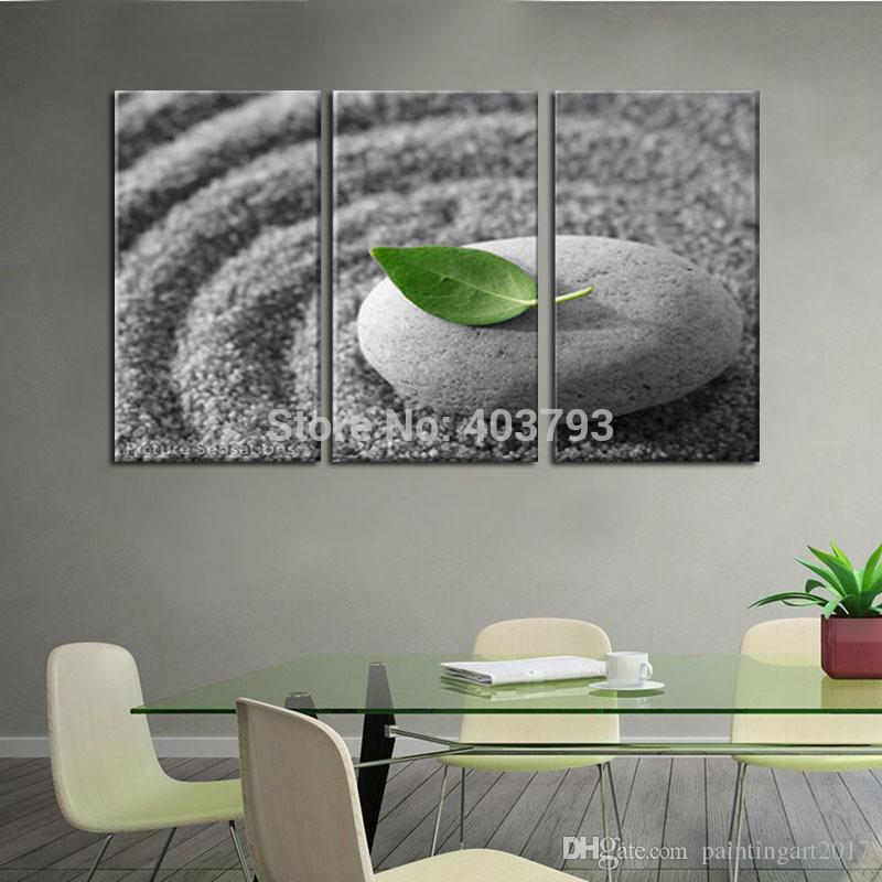 800x800 2018 Huge 3 Panel Modern Feng Shui Art Zen Stone Hand Painted Oil - Zen Oil Painting