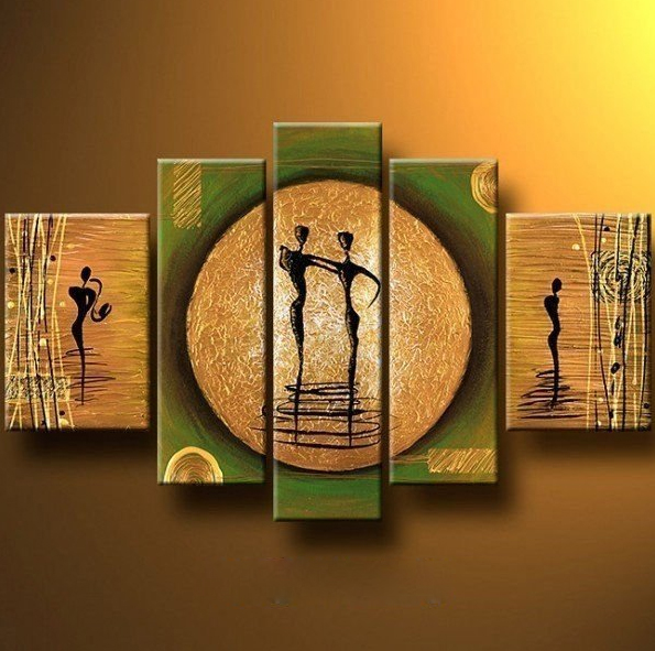 595x591 Asian Zen Decorative Oil Painting Hand Painted Wall Art 5 Piece - Zen Oil Painting