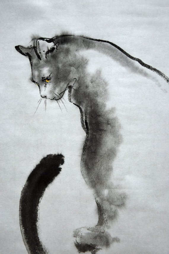 570x855 Mariusz Szmerdt On Twitter Cats Painting, Ink Painting, Surreal - Zen Painting