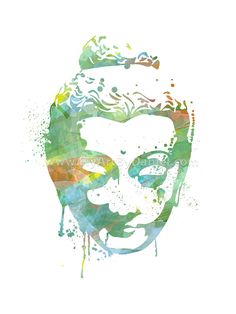 236x314 Moon Phases And Bear Mixed Media Watercolor Art Print Moon - Zen Water Painting