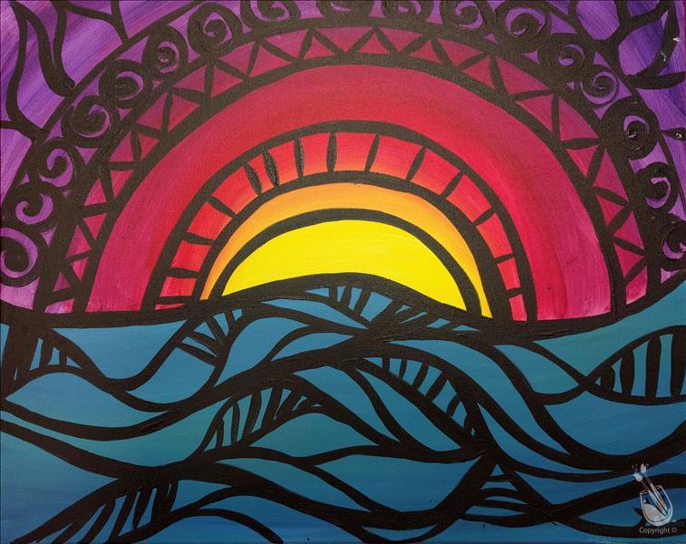 757x600 Zentangle Sunset ~ All Ages Welcome! - Zentangle Painting