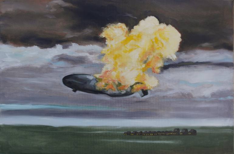 770x508 Saatchi Art Zeppelin Painting By Hubert Tytgat - Zeppelin Painting
