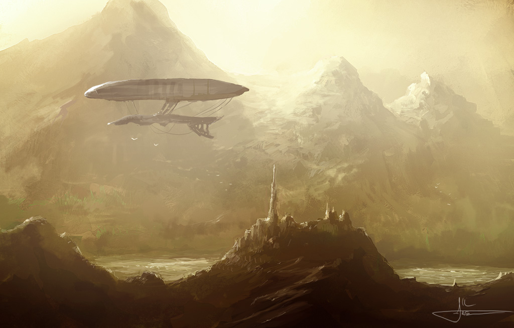 1024x654 Zeppelin By Erenarik - Zeppelin Painting