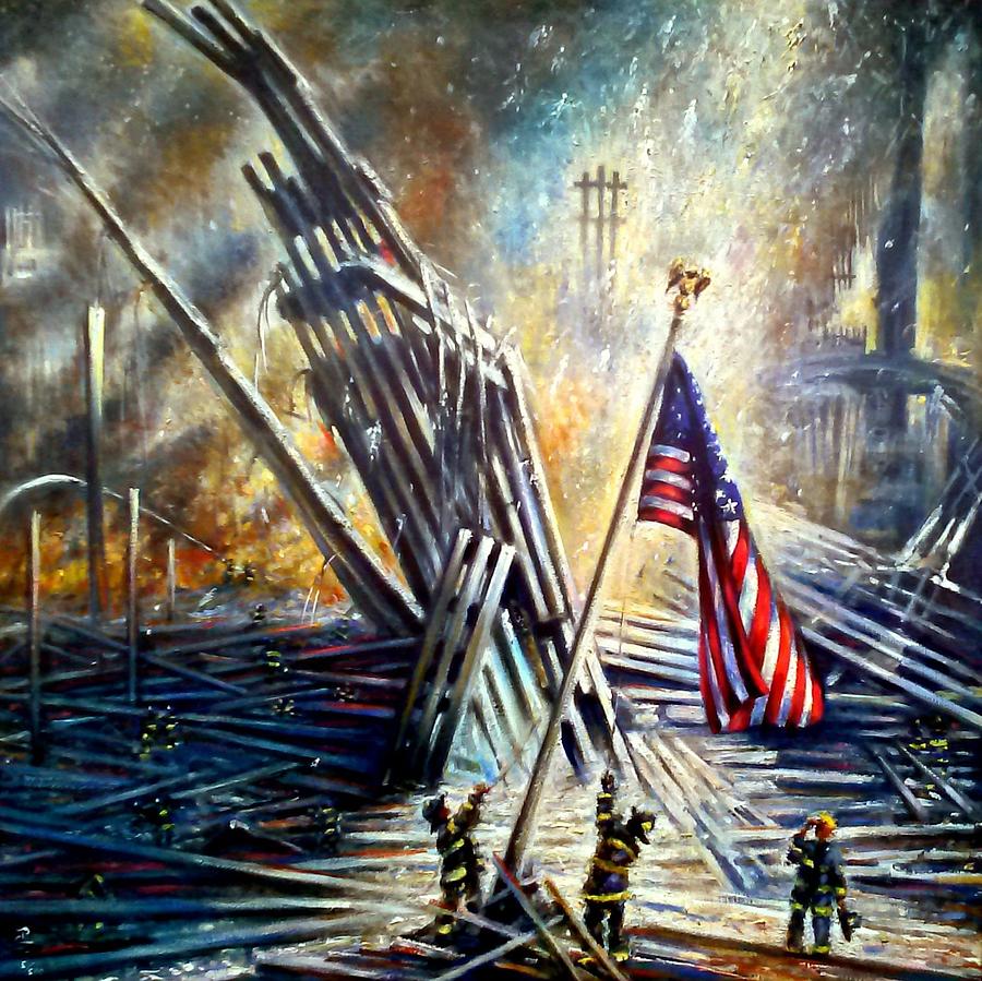 900x899 Ground Zero 911 Painting By Philip Corley - Zero Painting