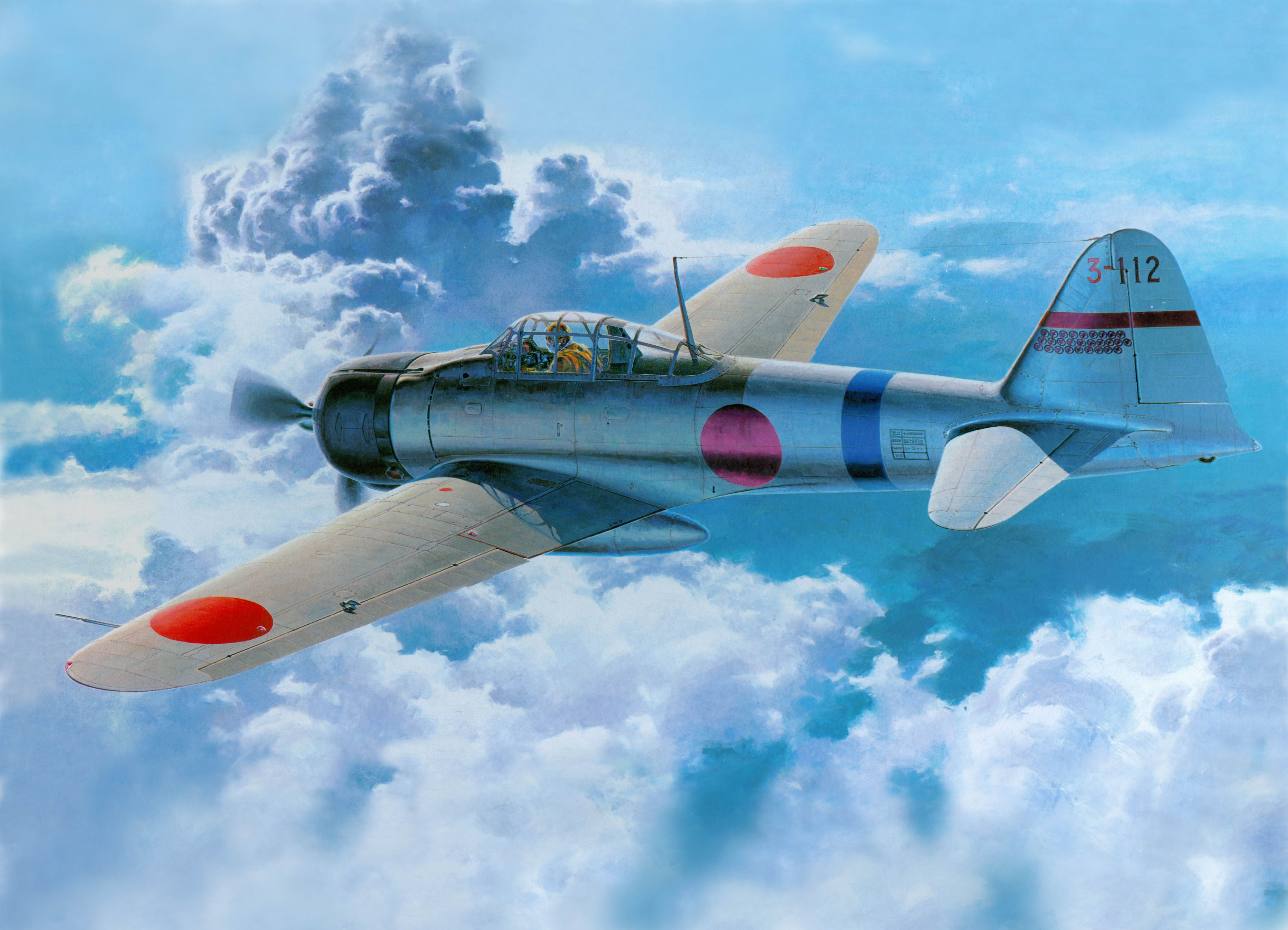 5700x4115 Photos Airplane A6m2a Zero Type11 Painting Art Aviation 5700x4115 - Zero Painting