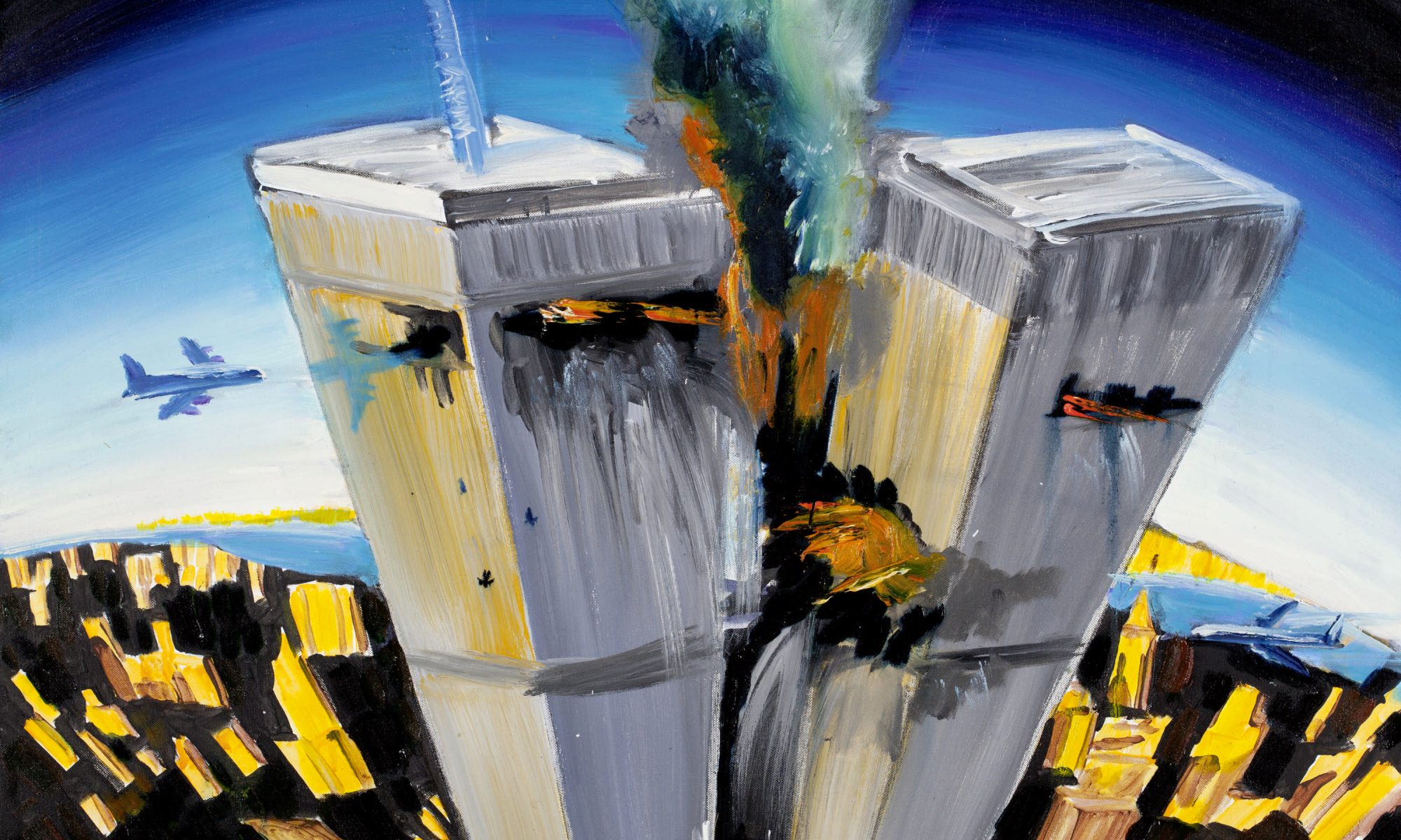 2000x1200 911 Oil Painting, 911 Ground Zero - Zero Painting