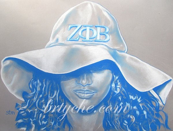 570x433 Zeta Phi Beta African American Art Afro Art Greek - Zeta Phi Beta Painting