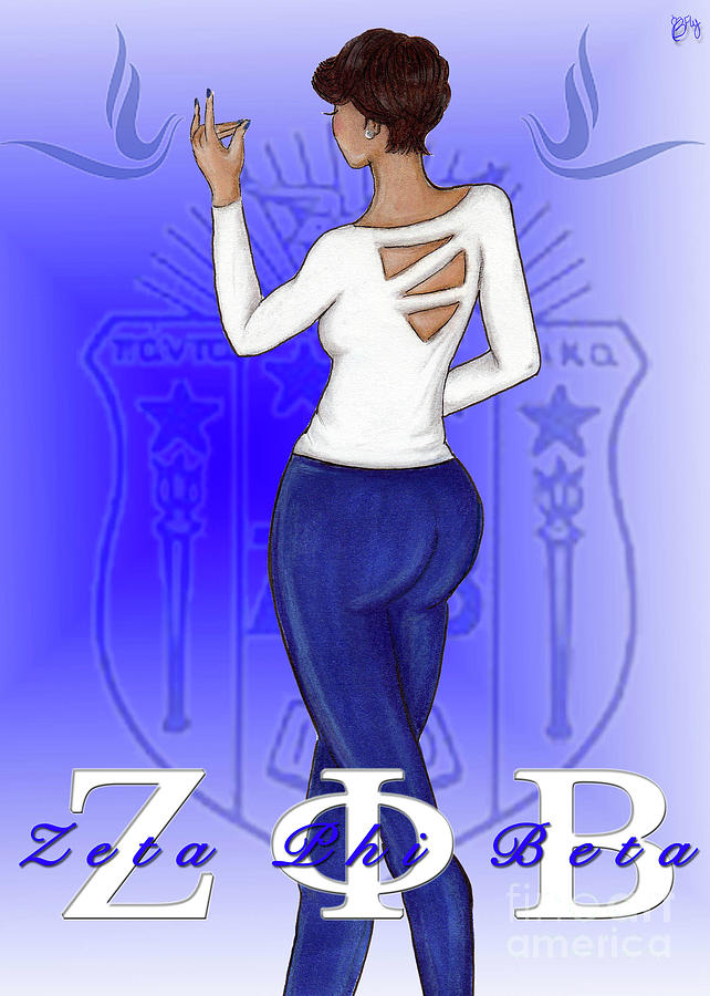 642x900 Zeta Phi Beta Drawing By Bfly Designs - Zeta Phi Beta Painting
